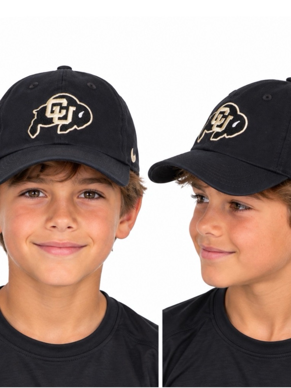 NEW Nike Black Hat with White CU Buffalo Logo Youth Kids baseball Cap OSFM